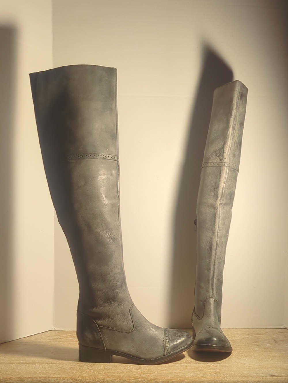 New Free People Ashton Over-the-Knee Black Leather Riding Boots Eur 36